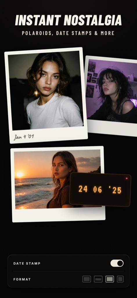 Instant nostalgia: polaroids, date stamps and more